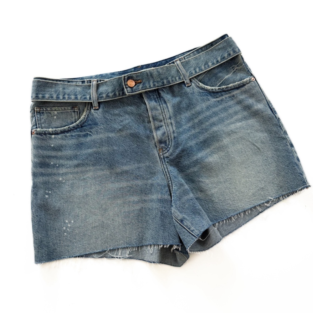 Express Shorts Womens 14 Mid Rise 4” Inseam Denim Cut Off